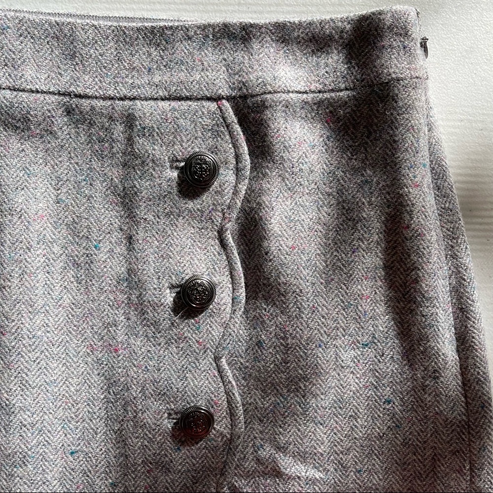 TALBOTS: Grey Herringbone Wool Skirt NWT